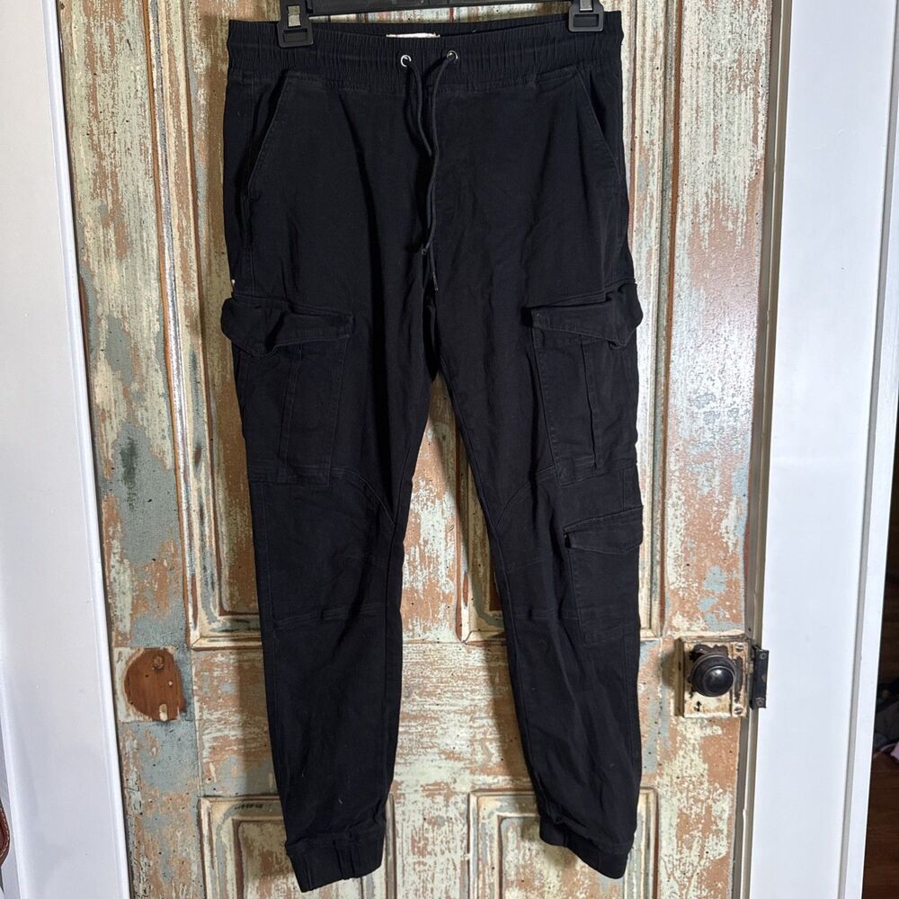 Refinery Republic Men’s Black Cargo Joggers Size XL Pull On